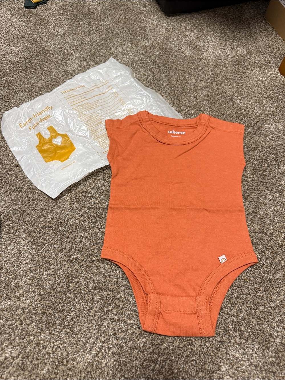 Tabeeze Top Snap Orange Baby One-Piece Bodysuit
